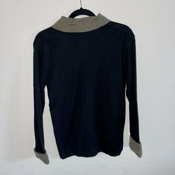 Coldwater Creek Womens Black Sweater with Grey Col - Picture 3 of 5